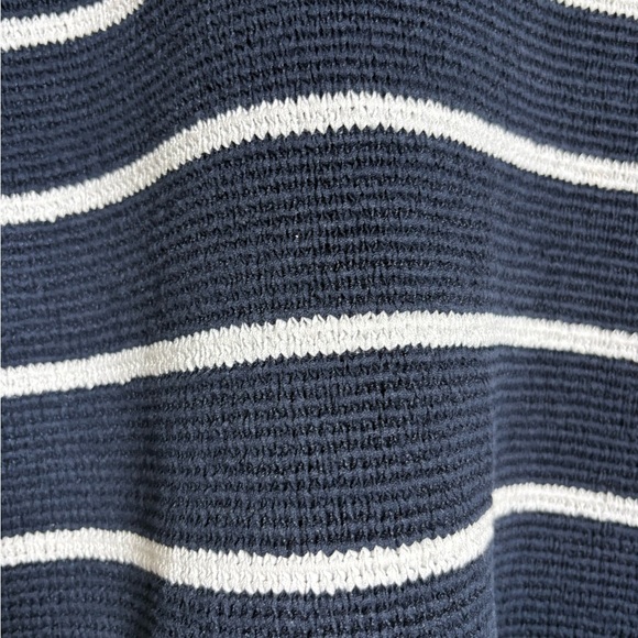 Liz Claiborne Classic Blue and White Striped Crew Neck Sweater. Cotton Blend. - Picture 2 of 9